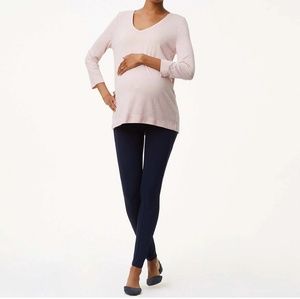 NWT GREY Loft maternity seamed ponte leggings L
